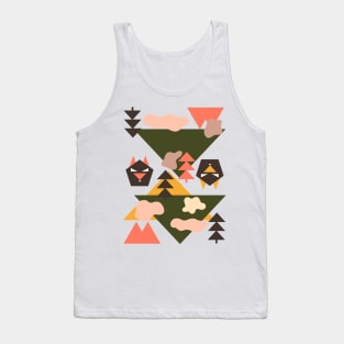 Wolf Nature Geometric Pattern Tank Top